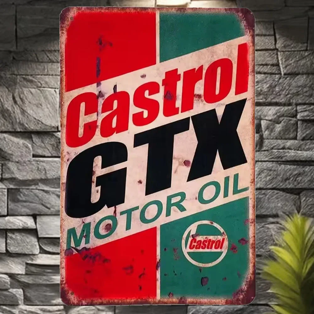 Castrol Oil Gtx - Papan Logam Vintage Castrol GTX Motor