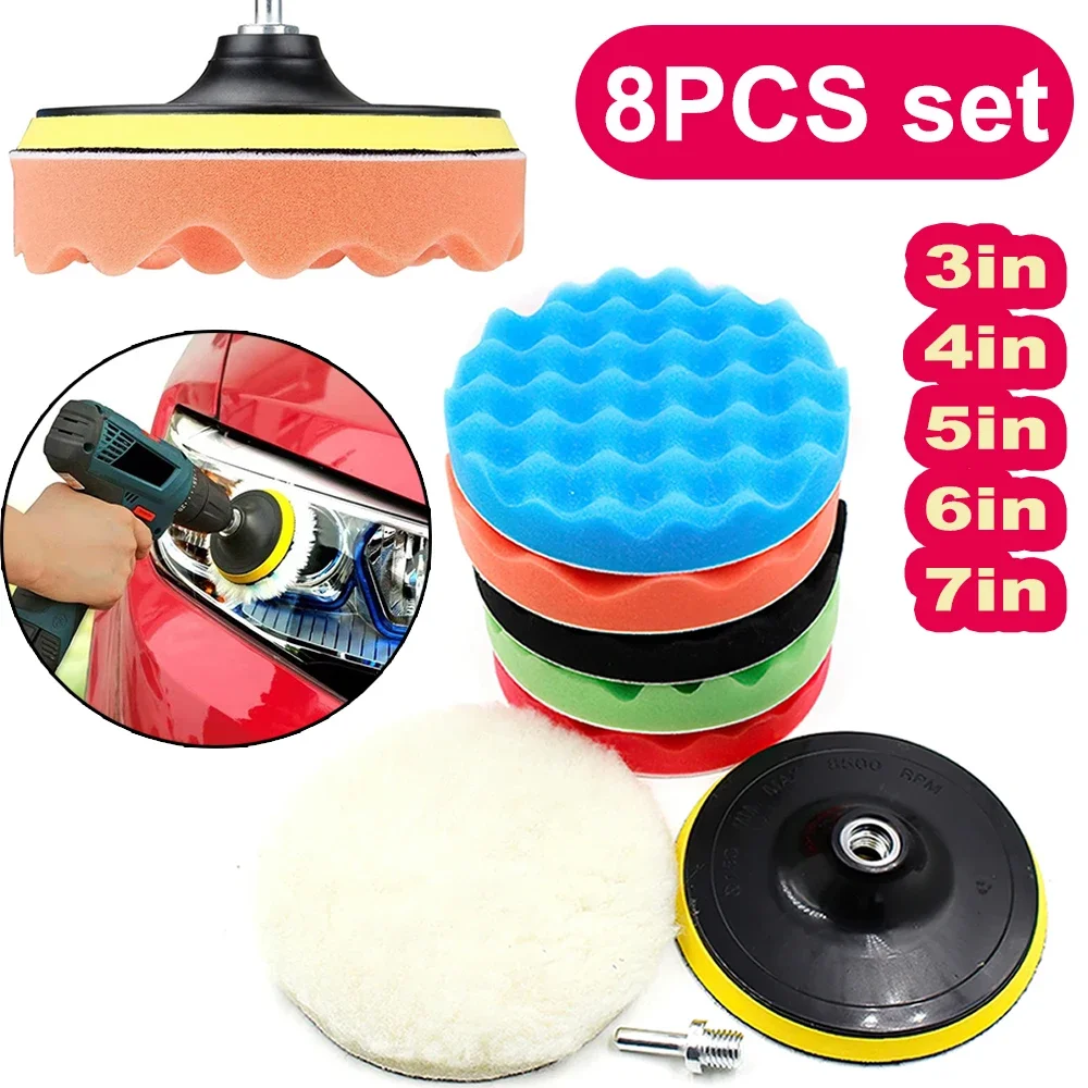 8Pcs Kit Bantalan Poles Mobil  - Polish Pad Set Buffer ulasan dan harga