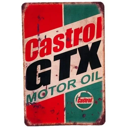 Castrol GTX Motor Oil Tin Sign - Castrol Oil Gtx ulasan dan harga